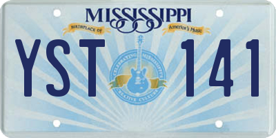 MS license plate YST141