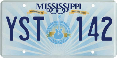MS license plate YST142