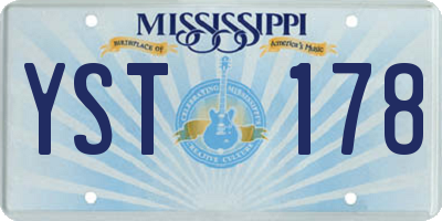 MS license plate YST178