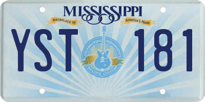 MS license plate YST181