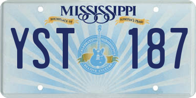 MS license plate YST187