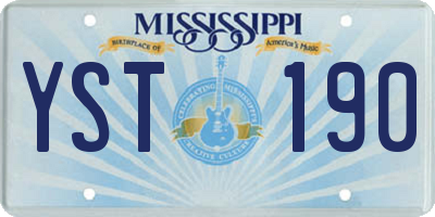 MS license plate YST190
