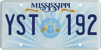 MS license plate YST192