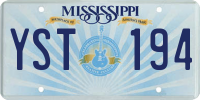 MS license plate YST194