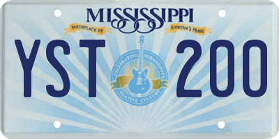 MS license plate YST200