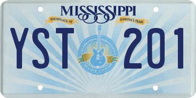 MS license plate YST201