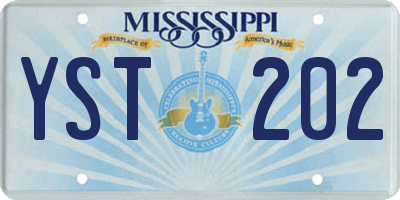 MS license plate YST202