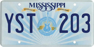 MS license plate YST203