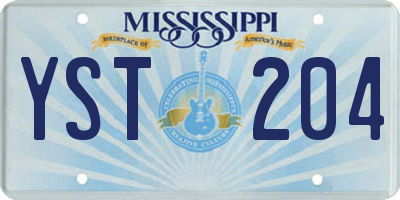 MS license plate YST204