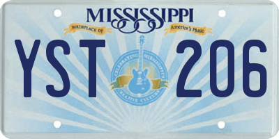 MS license plate YST206