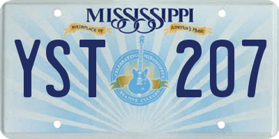 MS license plate YST207