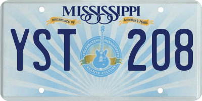 MS license plate YST208