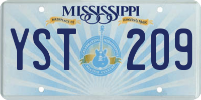 MS license plate YST209