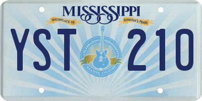 MS license plate YST210