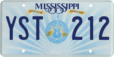 MS license plate YST212