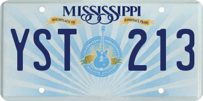 MS license plate YST213
