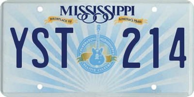 MS license plate YST214