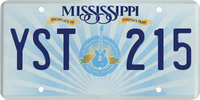MS license plate YST215