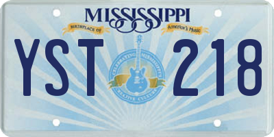 MS license plate YST218
