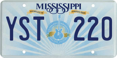 MS license plate YST220