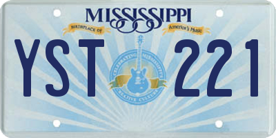 MS license plate YST221