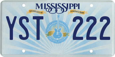 MS license plate YST222