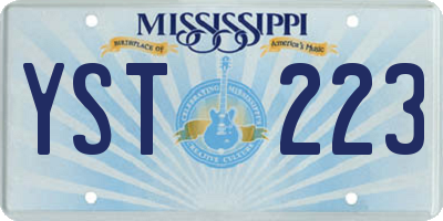 MS license plate YST223