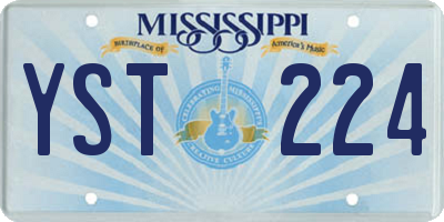 MS license plate YST224