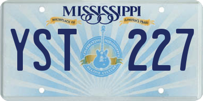 MS license plate YST227