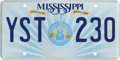 MS license plate YST230