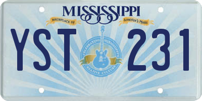 MS license plate YST231