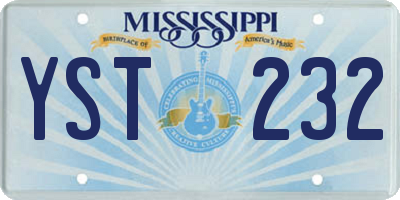 MS license plate YST232