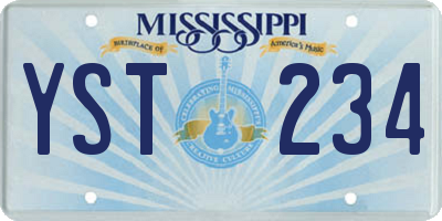 MS license plate YST234