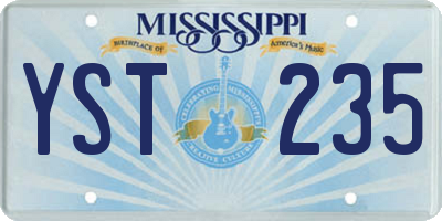 MS license plate YST235