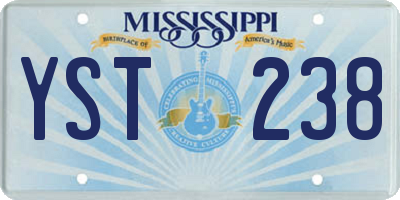 MS license plate YST238