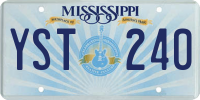 MS license plate YST240