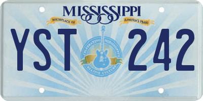 MS license plate YST242