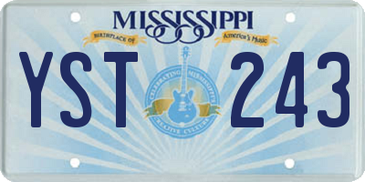 MS license plate YST243