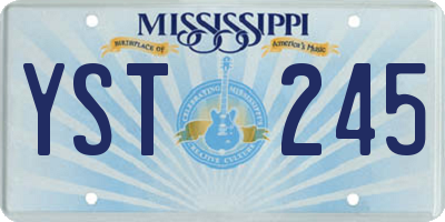 MS license plate YST245