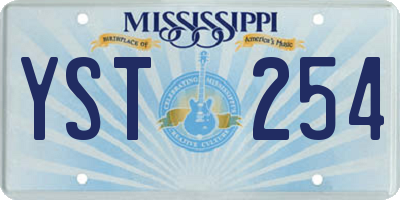 MS license plate YST254