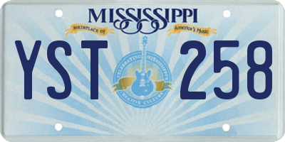MS license plate YST258