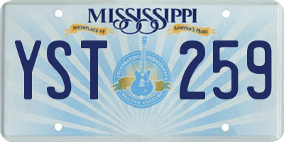 MS license plate YST259