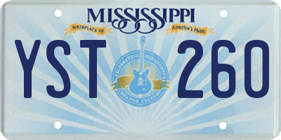 MS license plate YST260