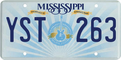 MS license plate YST263