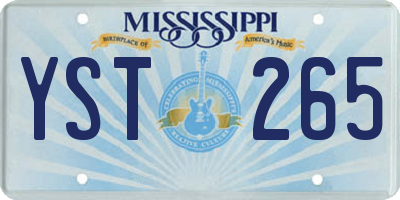 MS license plate YST265