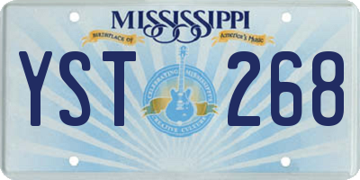 MS license plate YST268
