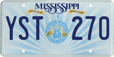 MS license plate YST270
