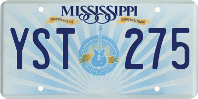 MS license plate YST275