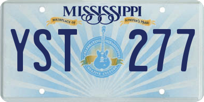 MS license plate YST277