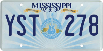 MS license plate YST278